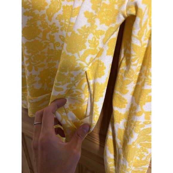 Who What Wear Women’s Sweatshirt Large Yellow Floral Long Sleeve Pockets EUC - Picture 4 of 5